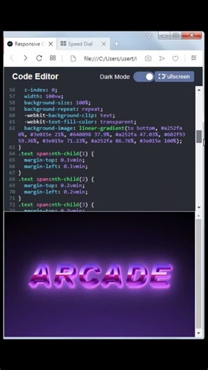 Retro Arcade Text - CSS #shorts