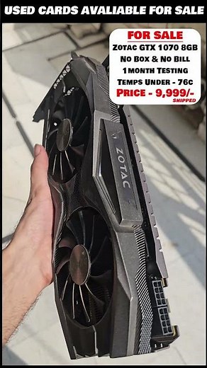 Used Graphics card GTX 1070 8gb Zotac Amp edition