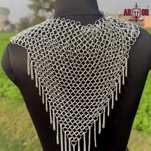 Aluminum Chainmail Dress Festival Rave Wear | Medieval Inspired Chain Fringe Top