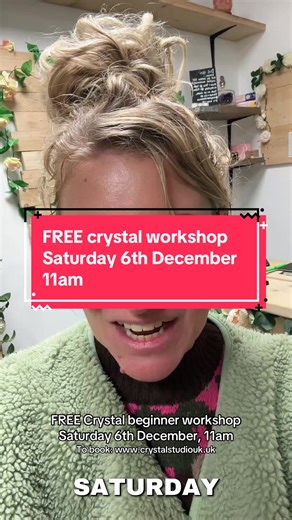 Join our FREE Crystal beginners workshop Saturday 11th December 11am To book message 07369 284 767 or via website www.crystalstudiouk.co.uk