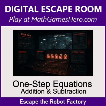 One-Step Equations - Addition & Subtraction | Digital Math Escape Room Game