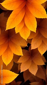 Maple leaves go through a life cycle from green to defoliation. Vertical video. Artificial intelligence.