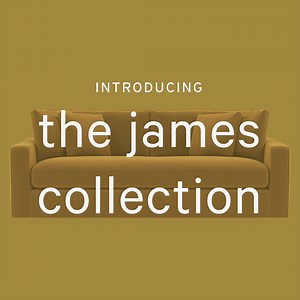 24 reactions | Meet James, a new platform sofa that marries modern design with a transitional feel. Its to-the-floor platform and hidden legs are sleek, while subtle crowns in the seat and arms keep it soft. James’ wide arms and back frame are finished with structural piping for a balanced look. | Interior Define | Facebook