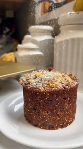 The Ultimate Banana cake These mini banana cakes are ultra-moist, rich with caramelized banana, and made with a unique blend of flours and toasted walnuts. It’s not just a recipe, it’s an experience. Ingredients: - 4 ripe bananas (330g roughly), for caramelizing - 115 g (1/2 cup) unsalted butter, softened - 100 g (1/2 cup) granulated sugar - 100 g (1/3 cup) maple syrup - 2 large eggs - 50 g (1/2 cup) almond flour - 50 g (1/2 cup) almond meal - 120 g (1 cup) all-purpose flour - 87 g (1/2 cup) mil