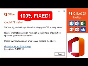How To Fix Microsoft Office 365 Error Code 0 1011, 30088 1015, 30183 1011, or 0 1005 When Installing