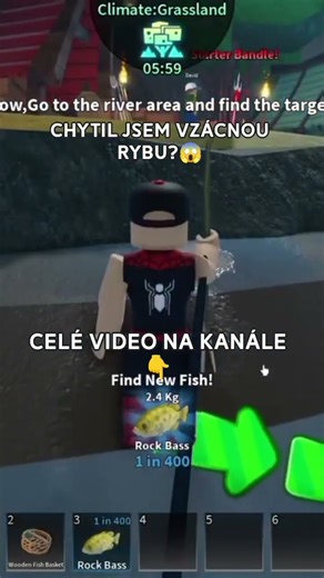 chytil jsem vzácnou rybu?! celé video na kanále 👇 #czech #roblox #czechgamer #gaming #czsk #odber