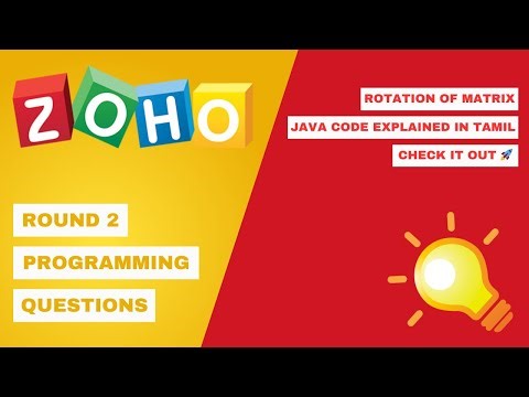 Zoho Round 2 Programming Question: Matrix Rotation || Tamil