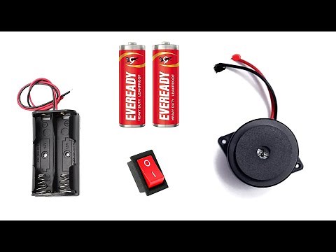 How to Connect/Wire DC Buzzer with AA Battery & On/Off Switch | Simple Electric Circuit