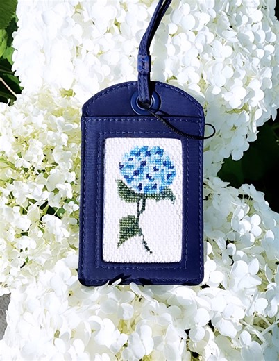 Self-finishing Luggage Tag Needlepoint Canvas: Hydrangea Collection - Etsy