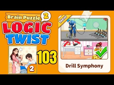 Brain puzzle 2 logic twist level 103 solution walkthrough ( drill symphony )