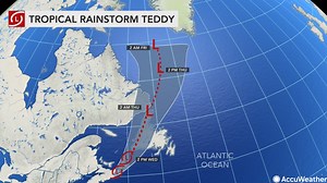 Powerful Teddy slams Atlantic Canada with driving rain, fierce wind and dangerous seas