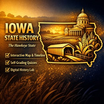 Iowa State History Interactive Map, Quiz & Timeline Digital Activity