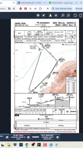 Explication, approche Béni Mellal #approch #FlightSimulator2020 #AirbusA320 #maroc