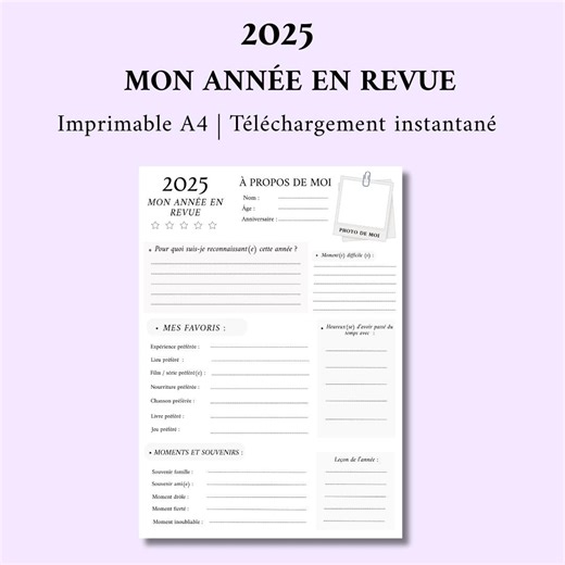 End of Year Reflection Worksheet, Bilan Fin D’année French Year in Review - Etsy