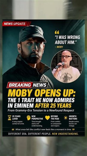 Moby Reflects on Eminem After 25 Years 🔥 Unexpected Truth #shorts #eminem