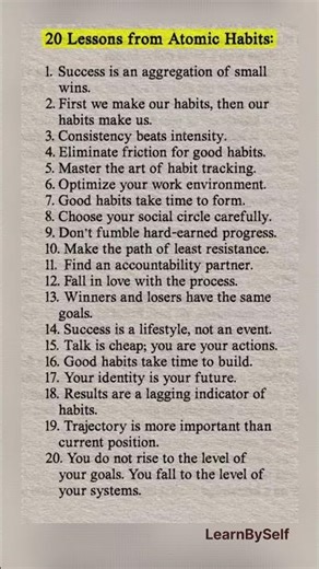 20 lessons from atomic habits