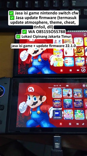 jasa isi game nintendo switch dan update firmware 22.1.0 cipinang jakarta timur