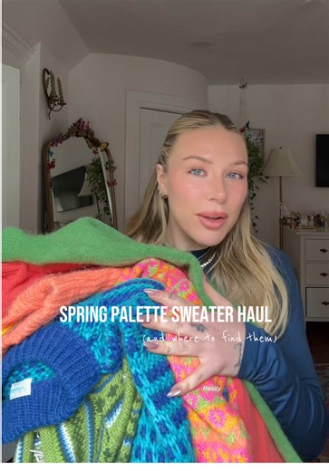seriously I always find the most fun spring palette pieces on Depop, poshmark, eBay & Mercari!🌈⭐️🦋 #coloranalysis #truespring #lightspring #springpalette #warmspring