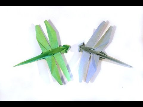 Origami Dragonfly - Tutorial - How to make an origami Dragonfly