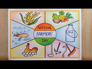 National Farmers' Day Poster drawing easy,Dec-23| Kisan Diwas drawing|How to draw Farmers day poster