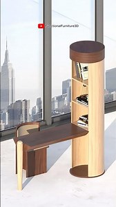 Space Saving Writing Desk with Hidden Chair #furnituredesign