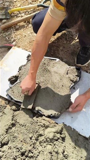 Making concrete bricks using molds