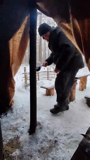 Cooking in a Snowy Forest: Rustic Outdoor Cuisine