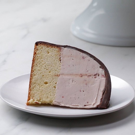 No need to choose between chocolate, vanilla, and strawberry — this ice cream cake bombe has them all! 😋 Recipe: https://tasty.co/recipe/ice-cream-bombe | Tasty UK