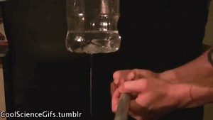 Bending water with static electricity Static on Make a GIF
