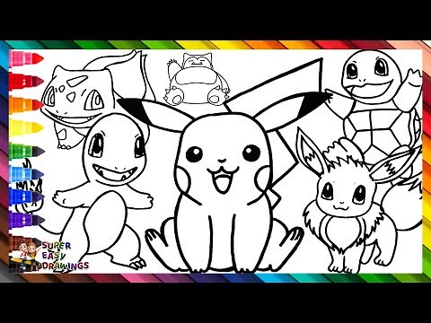 Draw And Color POKÉMON ⚡⚡⚡🌈 Drawings For Kids