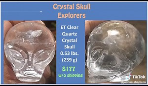 Hey Crystal Skull Family, just made this video on Tiktok of five crystal skulls we have that still have not found their homes, two Atlantisite Dragons, Two Clear Quartz ET Skulls and One Clear Quartz Geronimo Jr. - if any of these resonate feel free to send me a private message or email me at: crystalskullexplorers@gmail.com I have more photos and videos I can send - watch out dear c s family November is going to be a powerful month - Joshua, a crystal skull explorer, Guardian of the Gateway of 