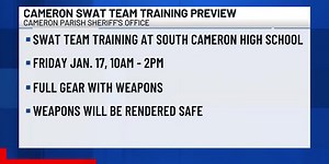 SWAT Team training to be held at South Cameron High
