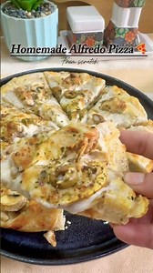 Home made chicken Alfredo pizza recipe from scratch #chickenpizza #pizza #pizzalover #pizzarecipe