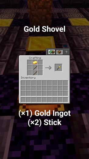 How to CRAFT GOLD SHOVEL! 🟡 Quick & Easy #Minecraft #Shorts