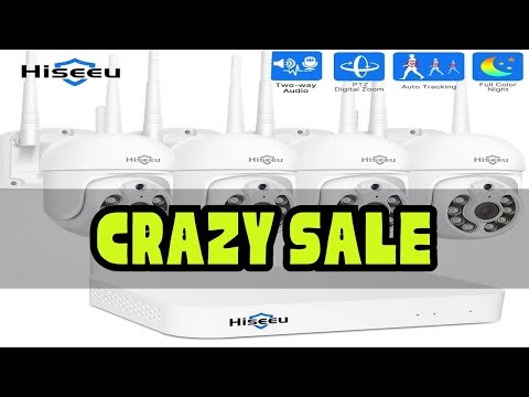 Hiseeu 5MP WiFi CCTV PTZ Camera Security System Kit 10CH NVR AI Motion Tracking Color Night Vision