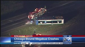 14 injured after Chicago-bound Megabus crash on I-65