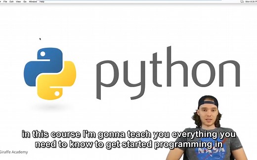 【Python】4小时Python完全入门教程(英文字幕)