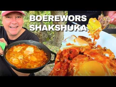 Cast Iron Boerewors Shakshuka | Over an open fire at a South African nature reserve