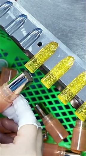 the stage of inserting a lipstick into its container is done correctly by an expert#trending