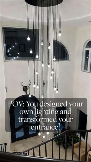 Custom Stairway and Foyer Lighting by Hangout Lighting