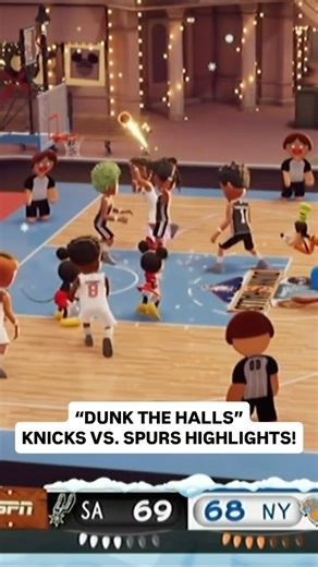 NBA on Instagram: "Highlights from last year’s “Dunk the Halls” Knicks/Spurs broadcast! 🎬 Dunk the Halls is available on ESPN2, Disney+, Disney Channel, Disney XD and the new ESPN App"