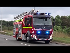 BRAND NEW VOLVO FIRE ENGINE on blue light run in Coleshill with lights & sirens