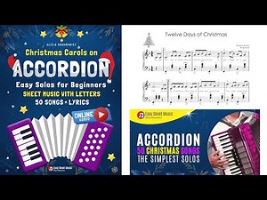 Christmas Carols on ACCORDION 50 Popular Songs Easy Solos for Beginners Kids Adults Sheet Music PDF