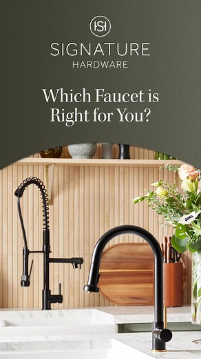 Finding the right kitchen faucet for your style dreams & functionality needs starts here. | Signature Hardware