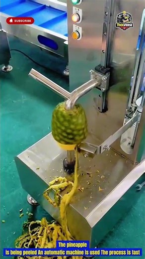 Automatic Pineapple Peeling Process Using Machine for Fast and Clean Results #manufacturing