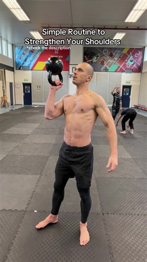 Kettlebell bottoms up hold is amazing for shoulder stability and joint health. Turn the kettlebell upside down and hold it in the rack or overhead position. Because the load is unstable, your body must create stability through: - Grip and forearm activation ﻿﻿- Rotator cuff engagement - ﻿﻿Scapular control - Core alignment This improves shoulder integrity, wrist strength, and coordination. Kettlebell bottoms up hold transfers well to presses, snatches, carries, turkish get ups, because it reinfor