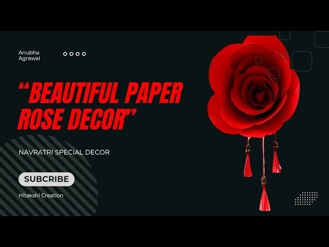 Big Paper Rose Wall Hanging🌹Easy DIY Wall Decor | Handmade Gift Idea | Hitakshi Creation | DIY | Yt 