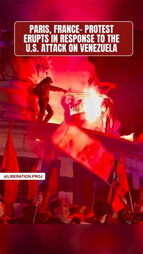 Liberation Project on Instagram: "France was one of many countries who saw protests in response to the U.S. attack on Venezuela, taking a strong stance against U.S. imperialism. Repost from @shahin_hazamy #news #paris #venezuela #trump #fyp"