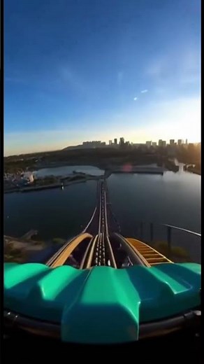 Insane Roller Coaster POV Over Water 🌅 | Epic First-Person Drop