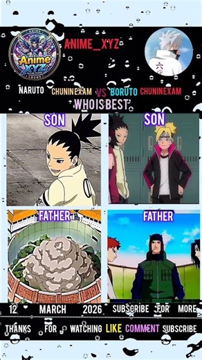 Naruto chunin exam vs boruto xhunin exam//Naruto//Boruto#youtubeshorts